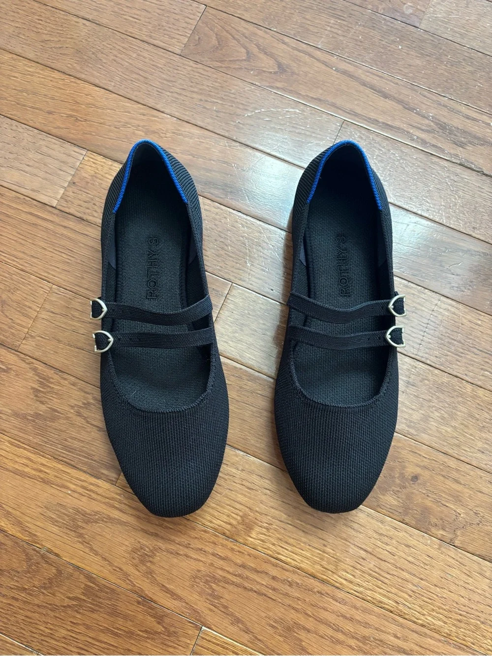 Rothy's Double Buckle Black Mary Janes